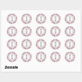 Sticker Rond Marbre rose Merci (Feuille)