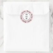 Sticker Rond Marbre rose Merci (Sac)