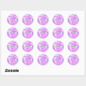 Sticker Rond Marbré rose violet Turquoise (Feuille)