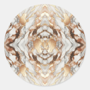 Sticker Rond Marbre Tendance Luxueux Or Rose Glam