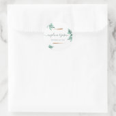 Sticker Rond Marbre vert Emeraude & Mariage d'eucalyptus or (Sac)