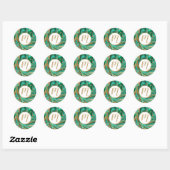 Sticker Rond Marbre vert et or liquide (Feuille)