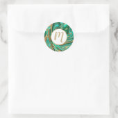 Sticker Rond Marbre vert et or liquide (Sac)