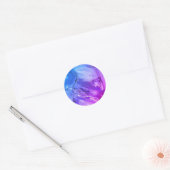 Sticker Rond Marbre Violet Exotique (Enveloppe)