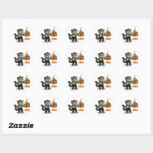 Sticker Rond Marcel, civet mime (Feuille)