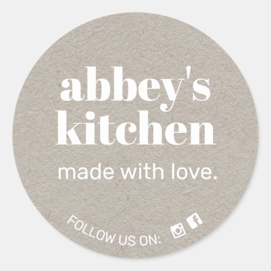 Sticker Rond Marchandises faites maison Ajouter votre logo Gris (Devant)