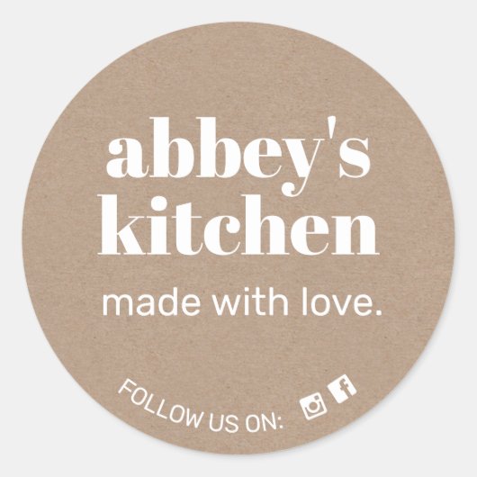 Sticker Rond Marchandises faites maison Ajouter votre logo Kraf (Devant)