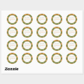 Sticker Rond Marchandises Rustiques faites maison au four Autom (Feuille)