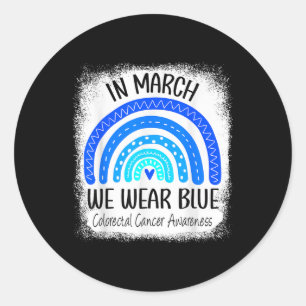 Sticker Rond Marche Arc-En-Ciel Nous Portons Blue Colorectal Ca
