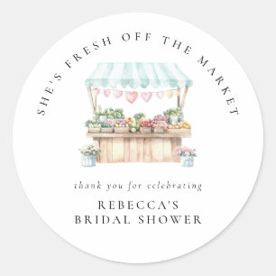 Sticker Rond Marché de producteurs Fresh Off The Market Baby Sh