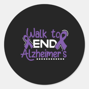 Sticker Rond Marche Démence Guerrier Purple Ribbon Sensibilisat
