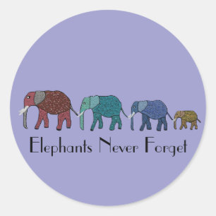 Sticker Rond Marche des éléphants africains