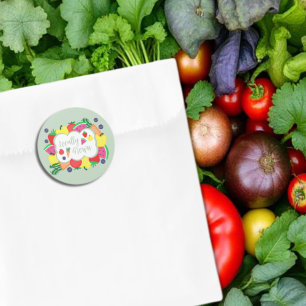Sticker Rond Marché des fermiers cultivés localement Anniversai