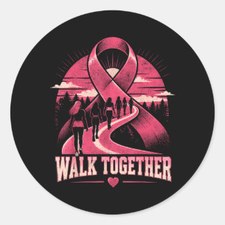 Sticker Rond Marche Ensemble pour la Sensibilisation au Cancer