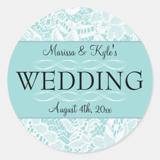 Sticker Rond Marche Favor avec Accents de dentelle (Devant)