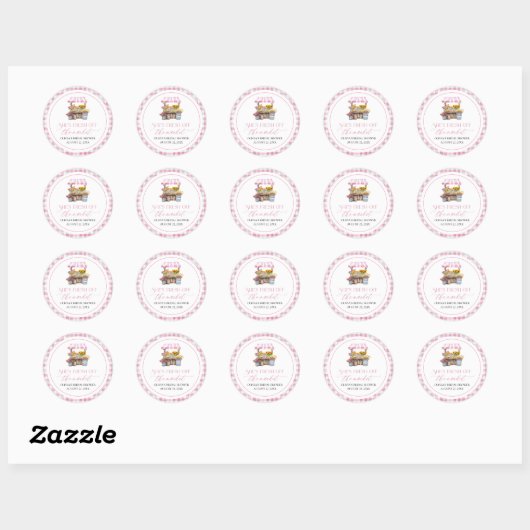 Sticker Rond Marché Frais Mariage Shower (Feuille)