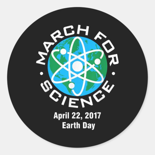 Sticker Rond Marche Pour Le Jour des terres Scientifique 2017 (Devant)