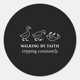 Sticker Rond Marcher par la foi en trébuchant constamment Jésus