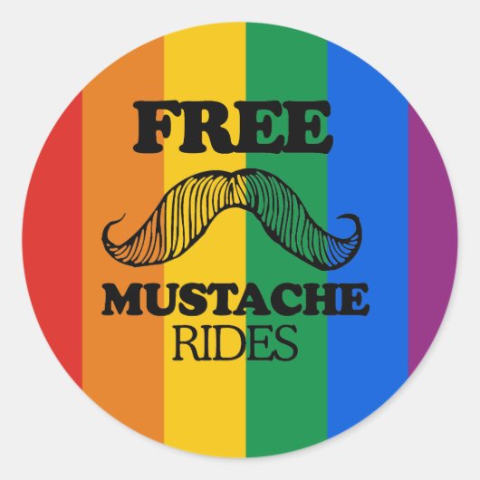 STICKER ROND MARCHES DE MUSTACHE GRATUITES (Devant)