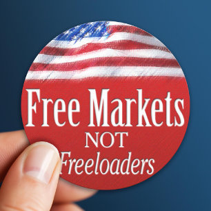 Sticker Rond Marchés Libres... Pas de débiteurs
