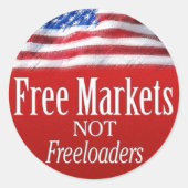 Sticker Rond Marchés Libres... Pas de débiteurs (Devant)