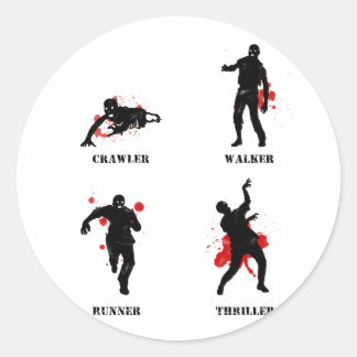 Sticker Rond marcheur zombie