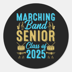 Sticker Rond Marching Et Cl Supérieur De 2025 Et 25E Graduat Su