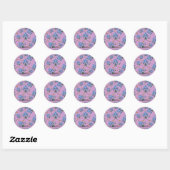Sticker Rond Marching Peacock collage (Feuille)