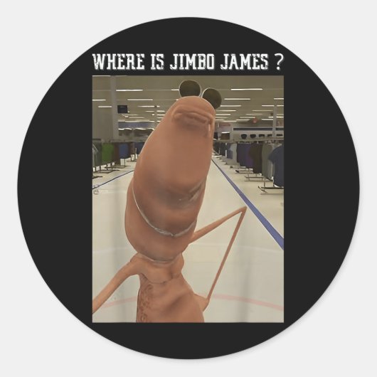 Sticker Rond Marcus Le Ver Où Est Jimbo James Meme (Devant)