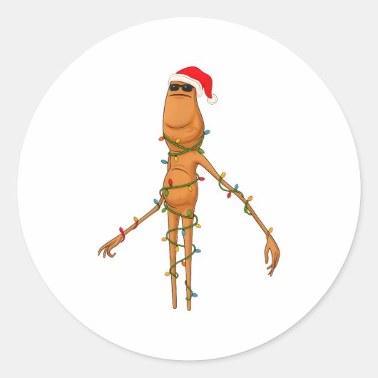 Sticker Rond Marcus The Worm, Funny Christmas Lights (Devant)
