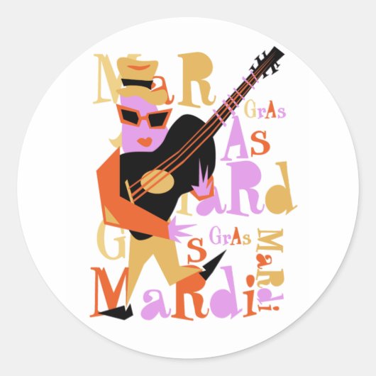 Sticker Rond Mardi Gras (Devant)