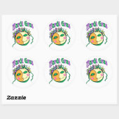 Sticker Rond MArdi Gras (Feuille)