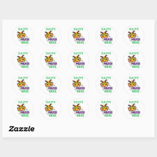 Sticker rond Mardi Gras