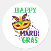 Sticker rond Mardi Gras (Devant)