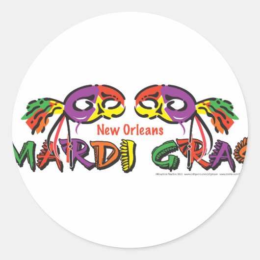 STICKER ROND MARDI-GRAS (Devant)