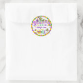 Sticker Rond Mardi Gras 1er anniversaire (King Cake & Fun) (Sac)