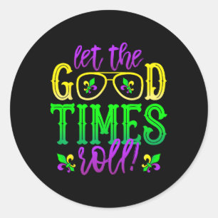Sticker Rond Mardi Gras A Laissé Le Bon Temps Rouler