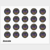 Sticker Rond Mardi Gras avec chat (Feuille)