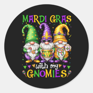 Sticker Rond Mardi Gras Avec Mes Gnomies Squad Gnomes 2025 Cost