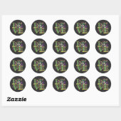 Sticker Rond Mardi Gras Boston Terrier Word LOVE Masquerade (Feuille)