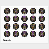 Sticker Rond Mardi Gras Boxer Chien (Feuille)