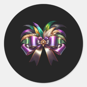 Sticker Rond Mardi Gras Coquette Bow New Orleans Coquette Bow M