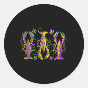 Sticker Rond Mardi Gras Crawfish Happy Mardi Gras 2025 Correspo