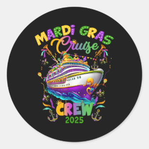 Sticker Rond Mardi Gras Cruise 2025 Family Matching Party Nouve