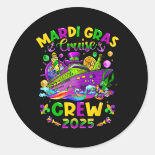 Sticker Rond Mardi Gras Cruise Crew 2025 Famille Correspondant