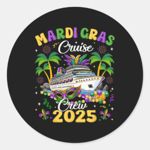 Sticker Rond Mardi Gras Cruise Crew 2025 Trip New Orleans Famil