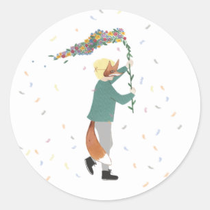 Sticker Rond Mardi Gras Enfants Carnaval Printemps Illustration