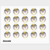Sticker Rond Mardi Gras Eskie (Feuille)