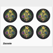 Sticker Rond Mardi Gras Fleur (Feuille)