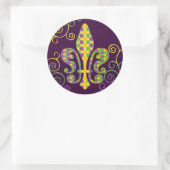 Sticker Rond Mardi Gras Fleur de Dots (Sac)